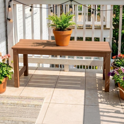 40 po Banc de patio en PEHD brun pour 2 personnes