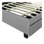 Lit plateforme tapissier double avec tête de lit, lit gigogne simple, 2 tiroirs et un ensemble de prises et ports USB, tissu en lin, gris