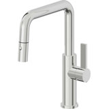 Corsano Contemporary Pull Down Kitchen Faucet with Button Sprayer Quad Spout and FB Series Handle