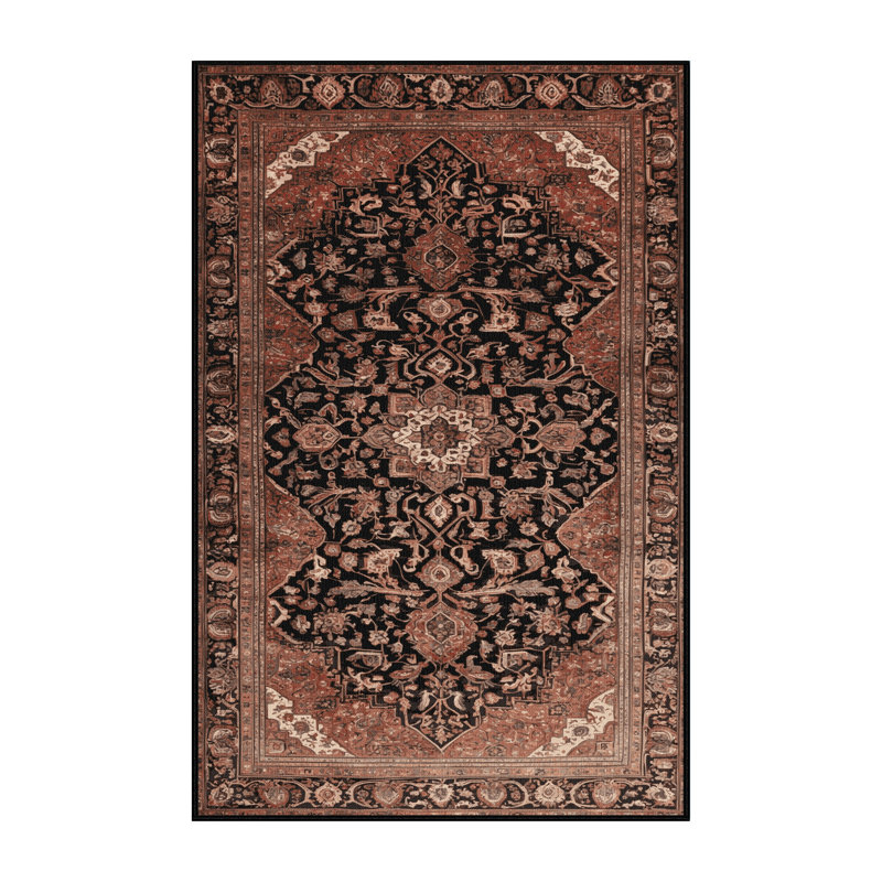 Tapis brun lavable à la machine, Rectangulaire 2 pi x 3 pi