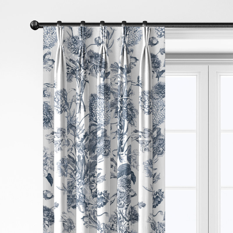 Alexandria White Cotton Pinch Pleat Drapery Panel Set of 2, 20" W x 48" L