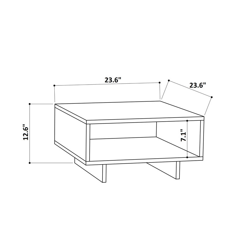 Table basse Anderson-Brown, Moka clair, Rouge