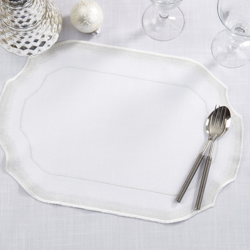 Napperon Elegant, Blanc / argent