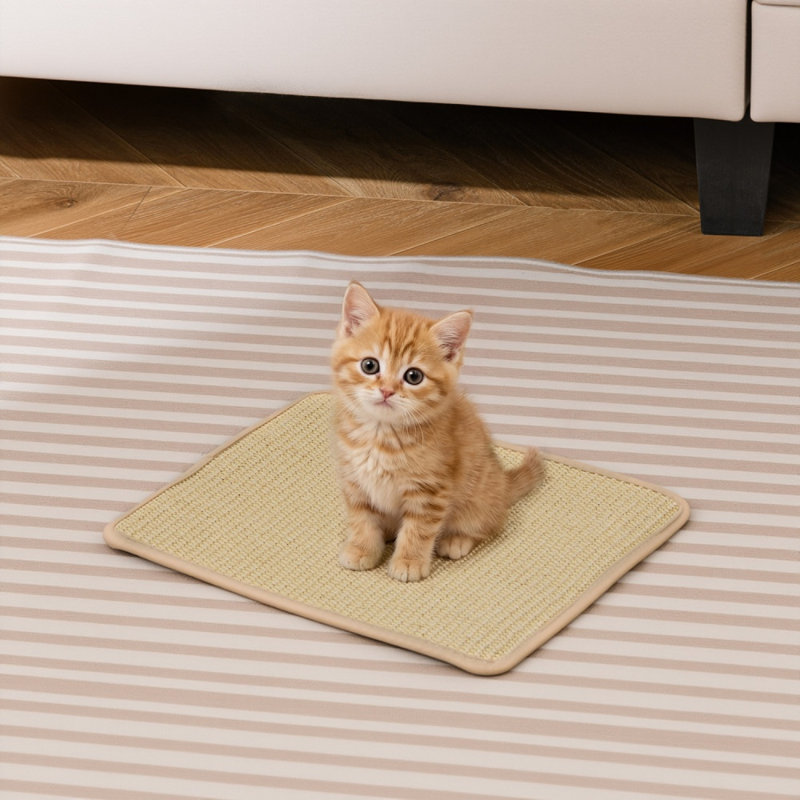 Ensemble de 6 tapis pour chat en sisal naturel avec envers antidérapant