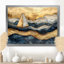 Impression sur toile encadrée «Golden Sailboat On Costal Safire Horizon I»