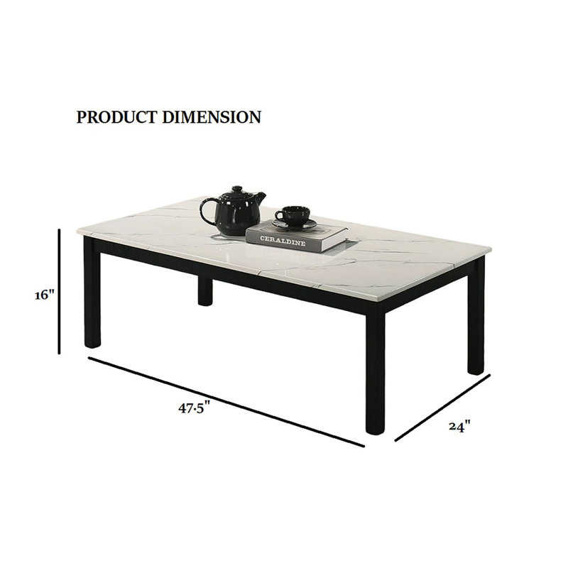 Ensemble de table contemporaine 3 pièces Table basse 1 table de bout 2 pieds en bois
