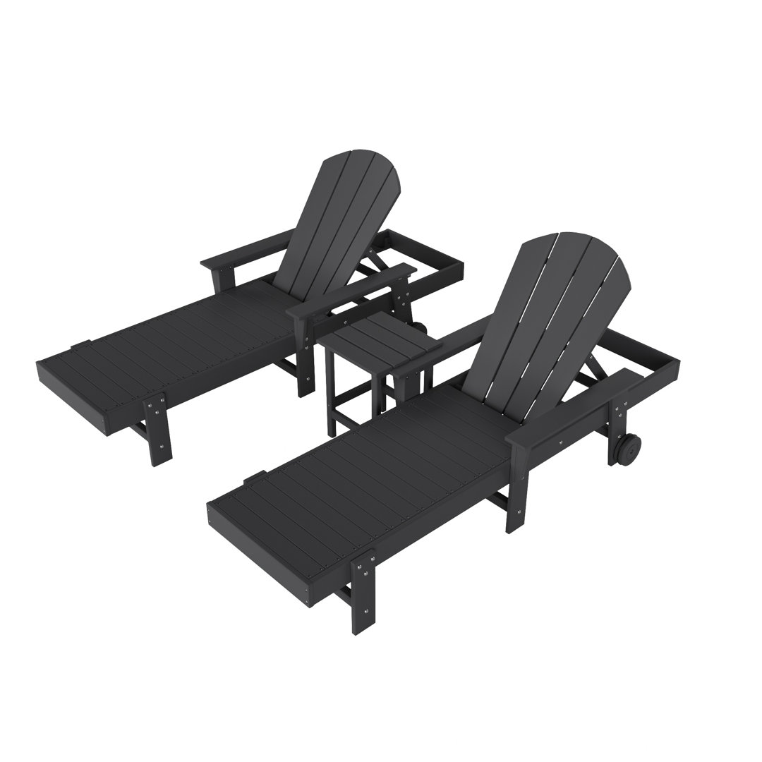 Juengel Outdoor Chaise Lounge Set with Table Highland Dunes Frame 