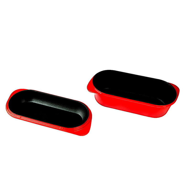 Moule à pain en fonte émaillée rectangulaire de 2,5 pintes, 11 pintes avec couvercle Lava