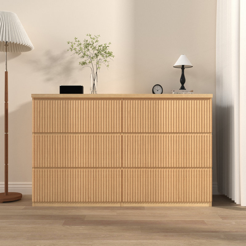 Commode 6 tiroirs Modern, Naturel