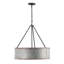 Lustre tambour 5 lumières en métal brossé à la main-815719816