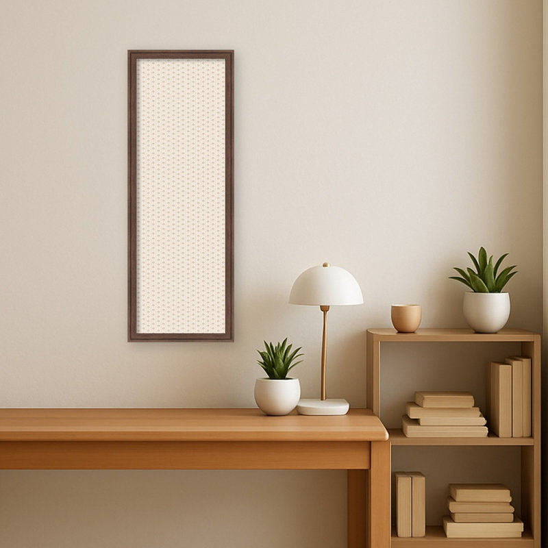 Structure murale encadrée en tissu, 38" H x 14" W, Florence Medium Brown