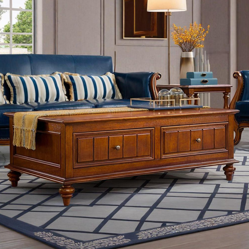 Table basse de style américain rétro, Brun