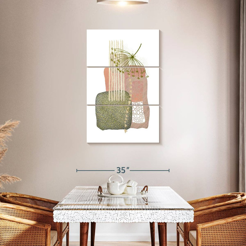 Harnek délicat rose et vert III, H 32 po x l 20 po