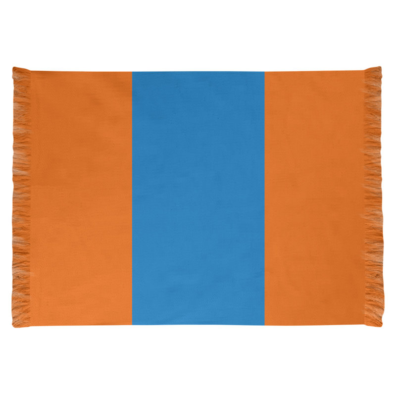 Tapis orange/bleu tissé à plat Miami, Oui
