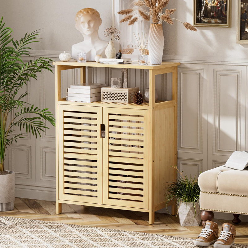 Bamboo Freestanding Bathroom Cabinet, Natural