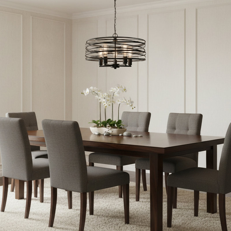 Poitras 5 - Light Dimmable Drum Chandelier