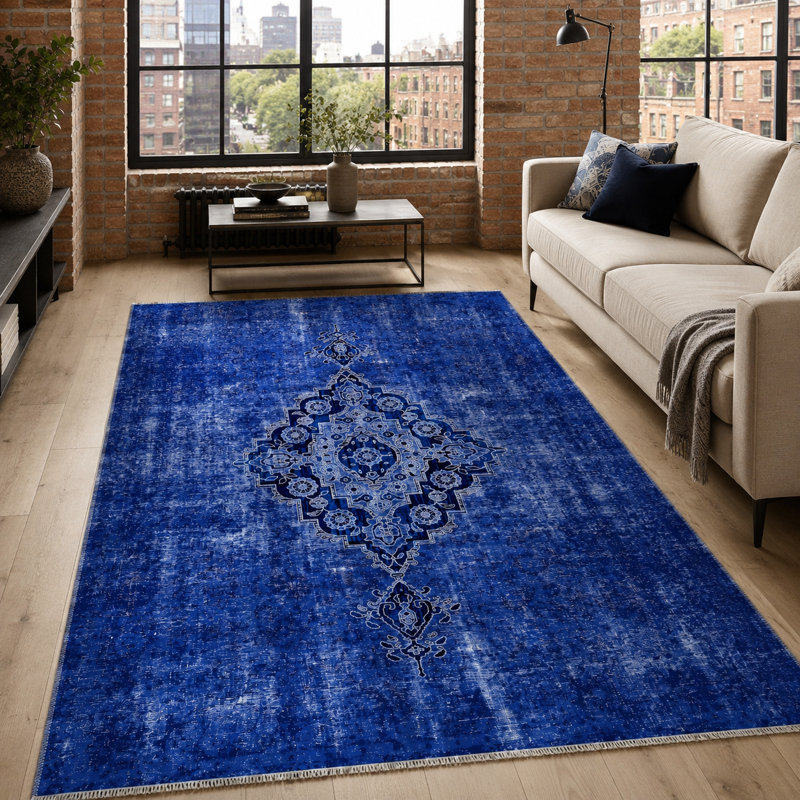Vintage Look Cotton and Chenille Flatweave Area Rug, 120 x 180 cm