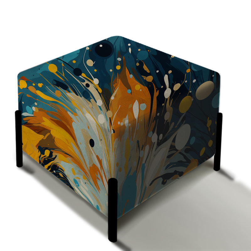 Poupart Doodle Explosion - repose-pieds carré abstrait