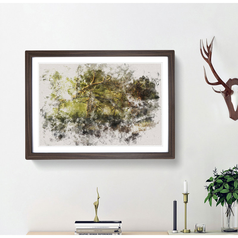 Mystical Forest - Picture Frame Painting Print, Walnut Framed, 45cm H x 63cm W x 2cm D