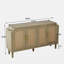 Armoire à 4 portes rétro style industriel Rivet Decor, portes décorées en lin, pour chambre à coucher, salon, bureau, facile à assembler-530295578