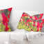 Coquelicots rouges sur fond vert - coussin à imprimé floral