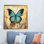 «Abstract Blue Butterfly», art mural encadré pour les enseignants - jaune
