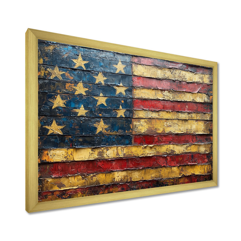 Drapeau de la convention de Laeya, États-Unis, Reproduction encadrée d'une seule photo, H 12 po x l 20 po, Doré