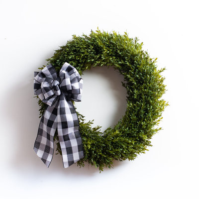 Faux Boxwood Front Door Wreath