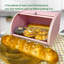 Boîte à pain rose, boîte à pain en métal pour comptoir de cuisine, grande capacité, garde les articles de boulangerie plus frais, bac à pain pour comptoir de cuisine, boîte à pain pour ranger les biscuits, bagels, muffins