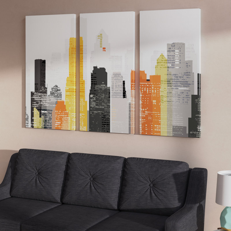Element City - 3, reproduction d'art sur toile, H 40 po x l 60 po x P 1,5 po