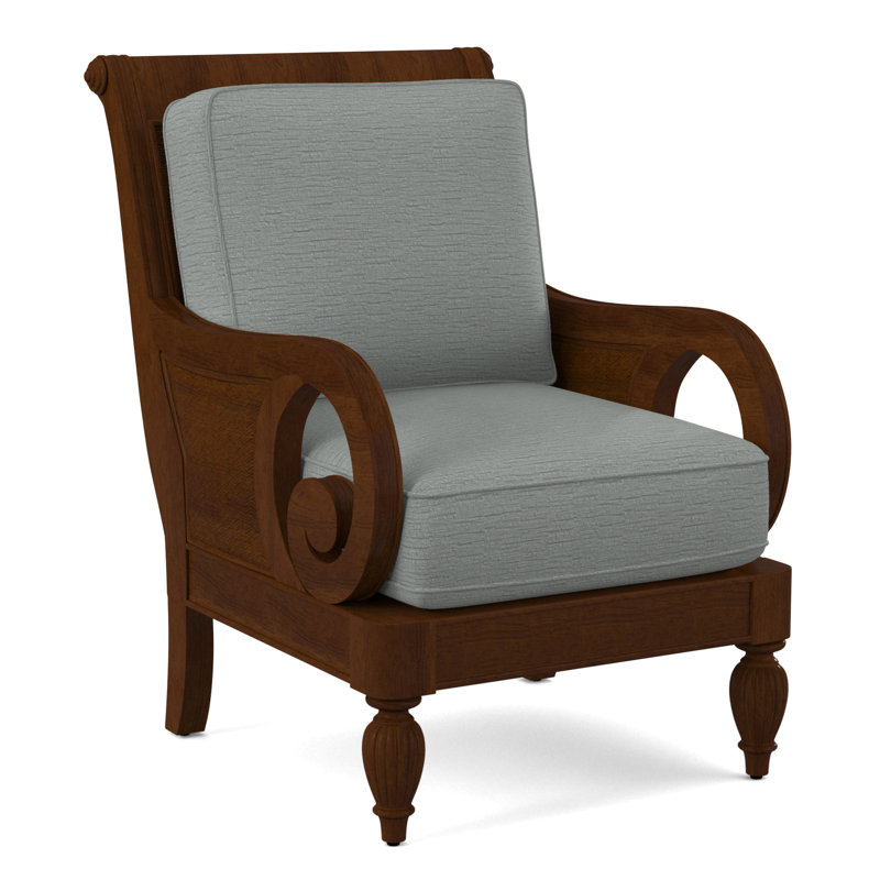 Grand View 71.12Cm Wide Armchair, Gray Sugar Performance; 0863-84, Coffee Finish