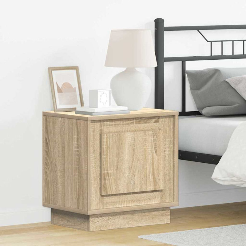 Bedside Cabinet With 44 X 34.5 X 45 Cm Engineered Wood, Sonoma Oak