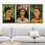 "Célèbre œuvre d'art", "Autoportrait floral" par Frida Khalo, reproduction d'art encadrée sur toile, 3 pièces-91874749-91874750