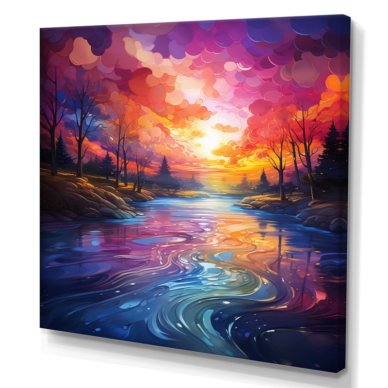«Terrene Colorful Spiritual Spectrum Dreams», reproduction, H 24 po x l 24 po x P 1 po, Toile tendue