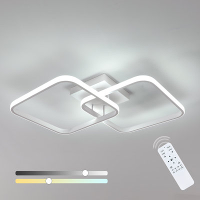 Cristol 2-Light Dimmable LED Flush Mount Ceiling Light with Remote Control