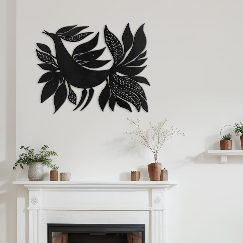 Wall Decor Metal, 20" H x 30" W x 0.05" D, Black
