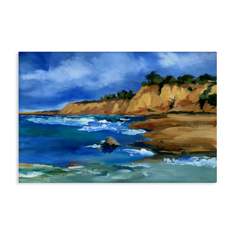 «Beachside Cliff Landscape», toile par Liz Jardine, H 20 po x l 30 po