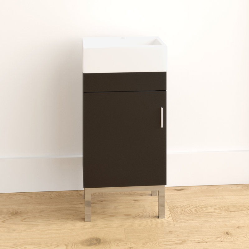 Ensemble de meuble-lavabo simple 16 po Mettellus, Noir