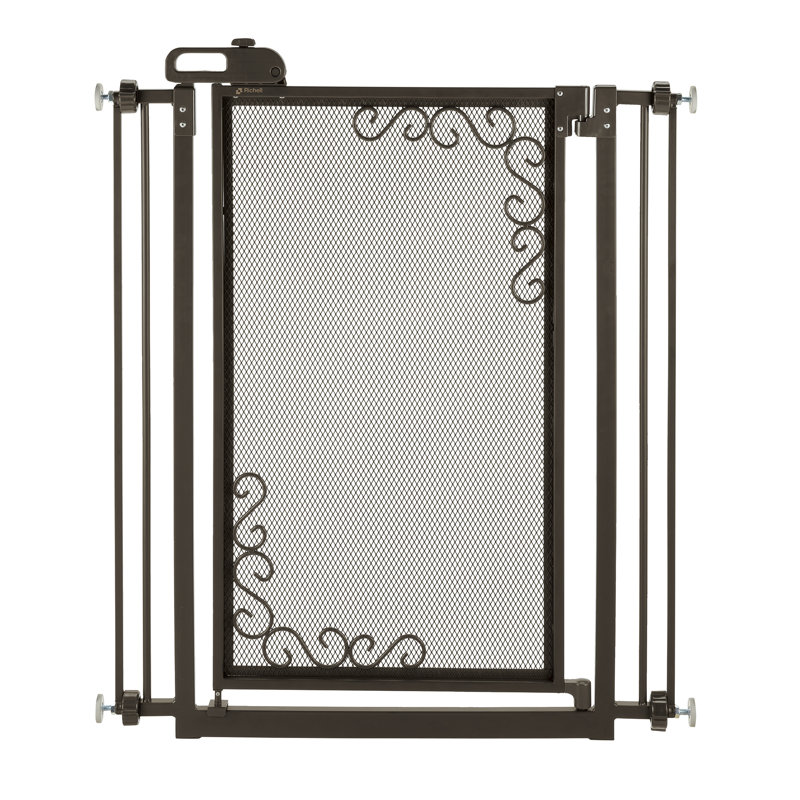 Antique Bronze Metal Mesh Retractable Pet Gate