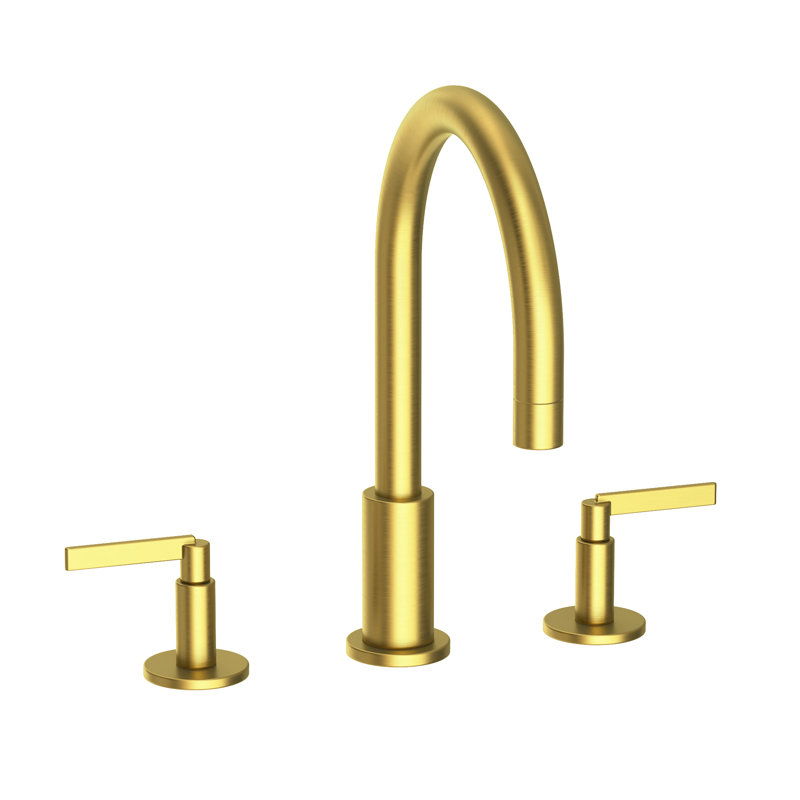 Tolmin Widespread Bathroom Faucet with Drain Assembly, Satin Brass (PVD)