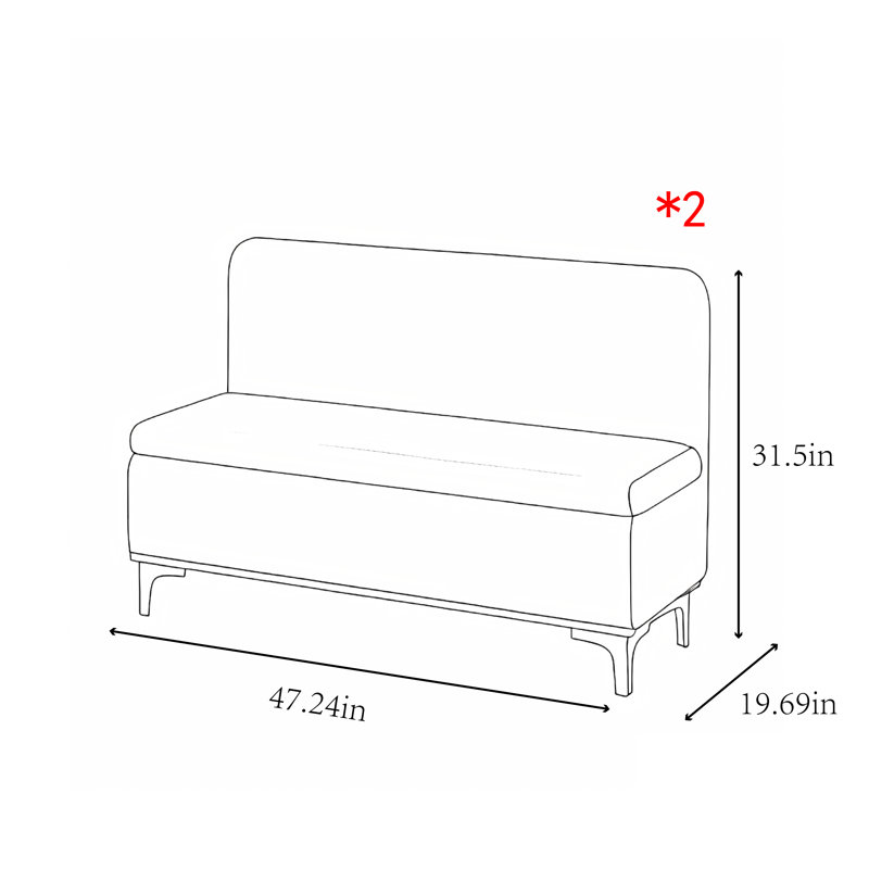 Simple And Comfortable Commercial Bench. Faux Leather Upholstered Bench, Off White/Steel Blue