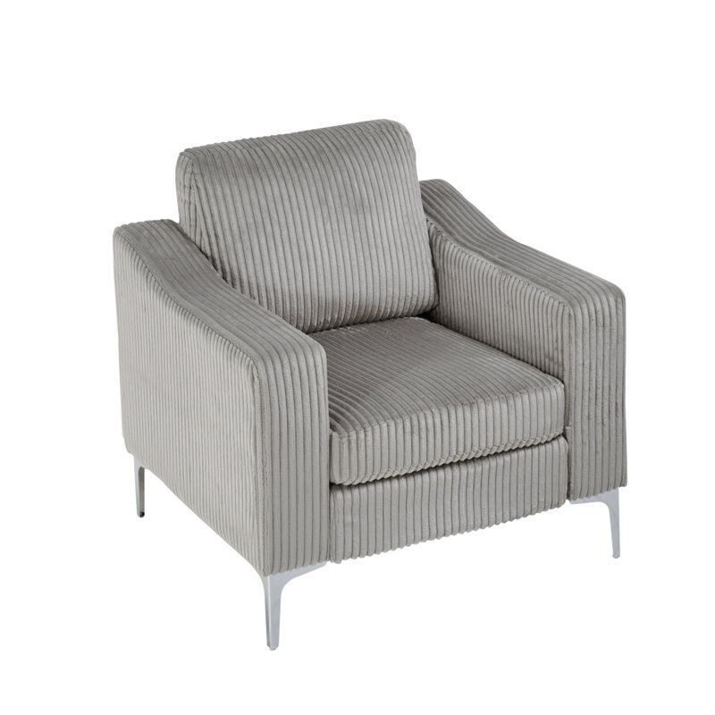 Canapé-lit modulaire en velours côtelé convertible gris avec accoudoirs pouvant être assemblés, Gris
