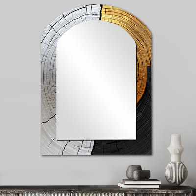 Miroir mural en bois doré et doré