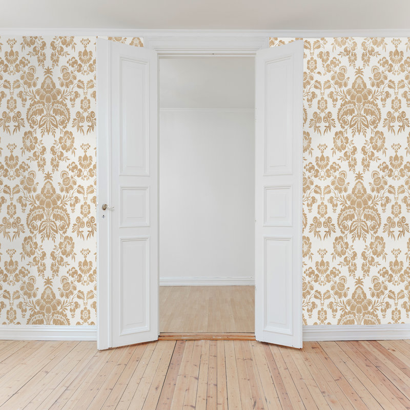 Simone Damask Wallpaper, Gold