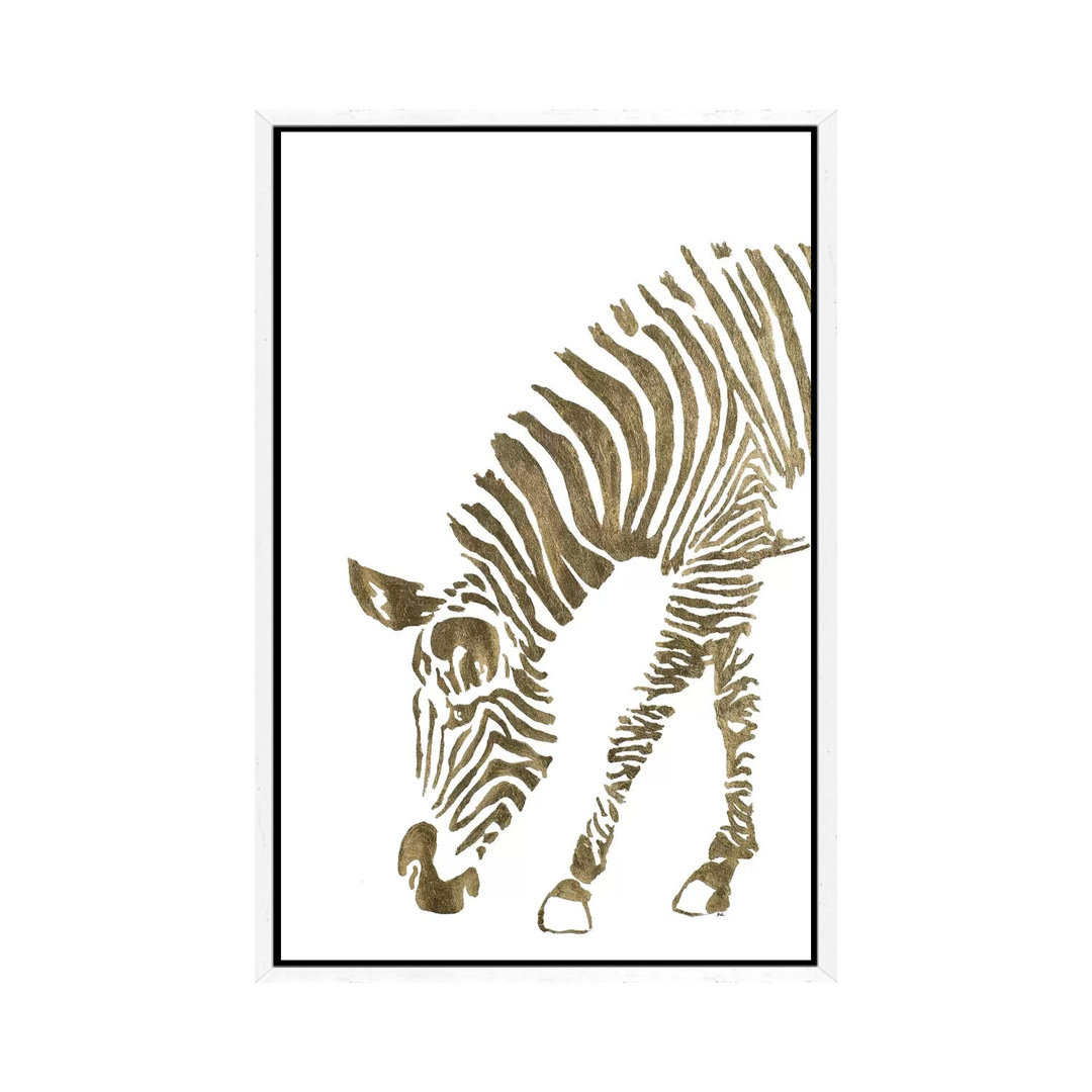 Gold Zebra von Patricia Pinto - Galerie-verpackte Leinwand Giclée