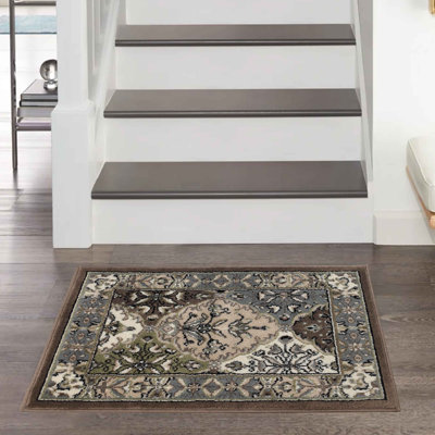 Francesca Modern Damask Artistic Neutral Indoor Area Rug
