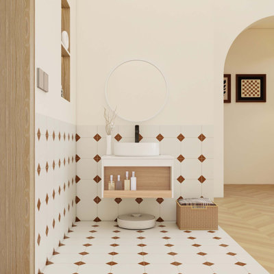 Meuble-lavabo flottant peu encombrant avec rangement ouvert