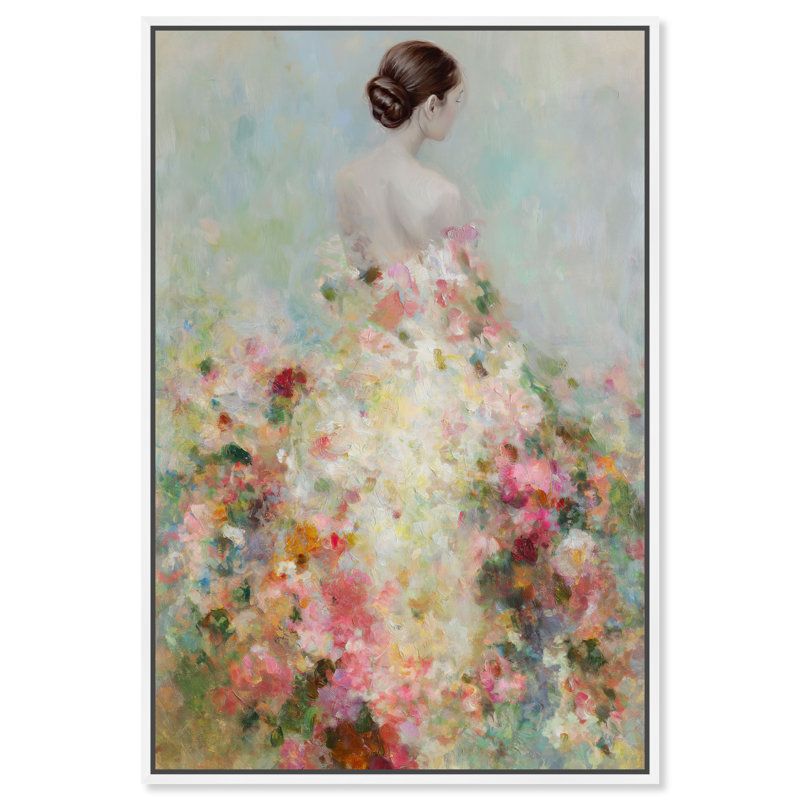 «Garden Bride II», reproduction d'art sur toile encadrée par Art Remedy, cadre blanc, 16 x 24, 25"H x 17"W, White Frame