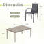 Ensemble de salle à manger rectangulaire pour 6 personnes avec chaises empilables Textilene-124526673