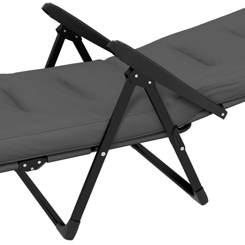 Chaise longue d'extérieur en acier Rinard, Gris